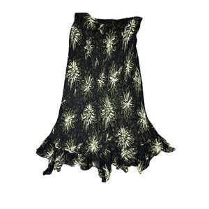 Y2K Reversible Floral Midi Skirt Boho Fairycore Whimsigoth Handkerchief Hem 6